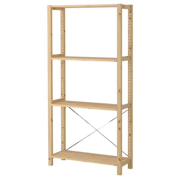 IVAR - 1 section/shelves, pine, 89x30x179 cm