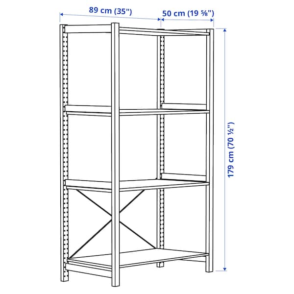 IVAR - 1 section/plane, pine, , 89x50x179 cm - best price from Maltashopper.com 79407054