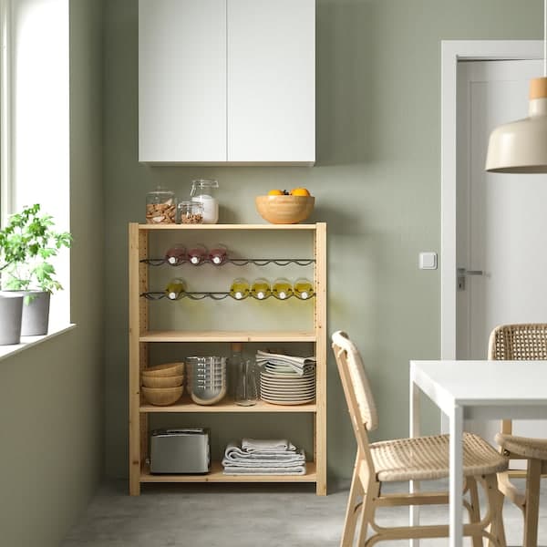 Ikea IVAR - 1 section/shelves/bottle racks, pine, 89x30x124 cm