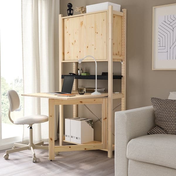 Ikea IVAR - 1 sec/foldable table/sliding door, pine/felt, 89x30x179 cm