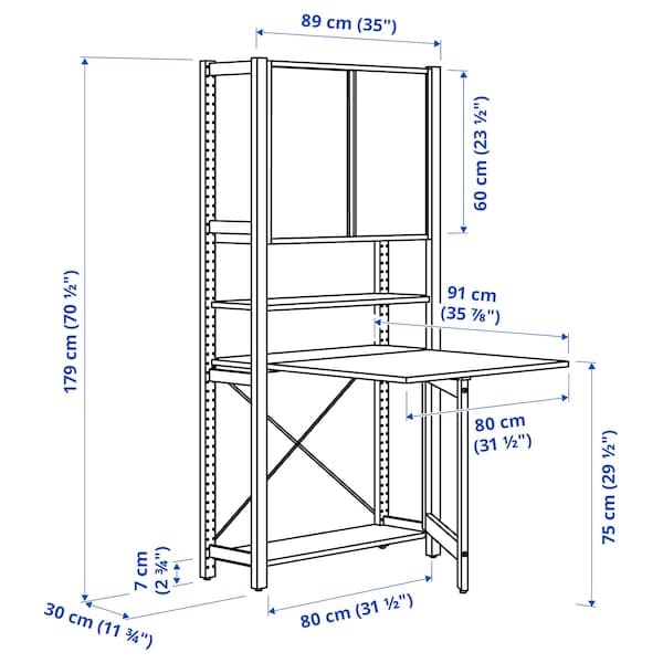 IVAR - 1 section/table fold/anta slidingv, pine/felt, , 89x30x179 cm - best price from Maltashopper.com 19508089
