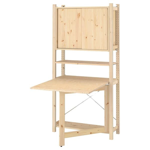 IVAR - 1 sec/foldable table/sliding door, pine, 89x30x179 cm