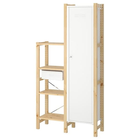 IVAR - 2 sections/shelves/mobile, pine/white, , 92x30x179 cm - best price from Maltashopper.com 79403824