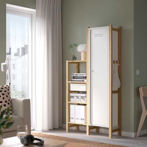 IVAR - 2 sections/shelves/mobile, pine/white, , 92x30x179 cm - best price from Maltashopper.com 79403824