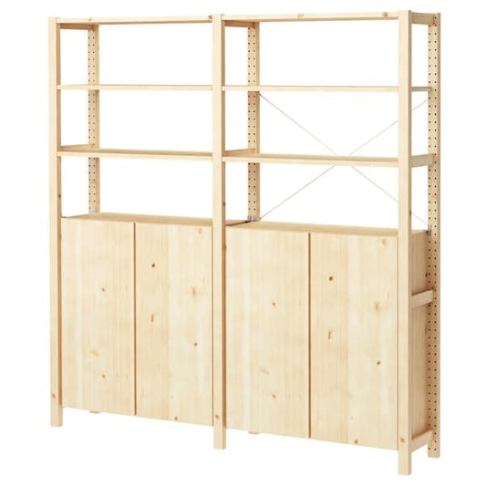 Ikea IVAR - 2 sections/shelves/cabinet, pine, 174x30x179 cm