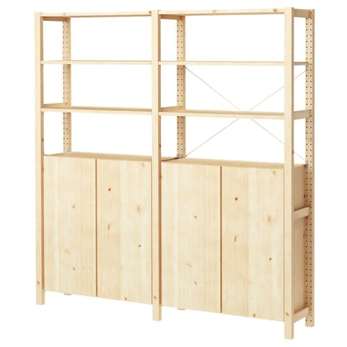 IVAR - 2 sections/shelves/cabinet, pine, 174x30x179 cm