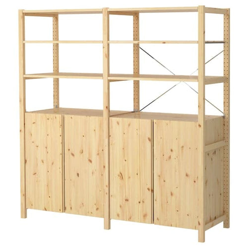 IVAR - 2 sections/shelves/cabinet, pine, 174x50x179 cm
