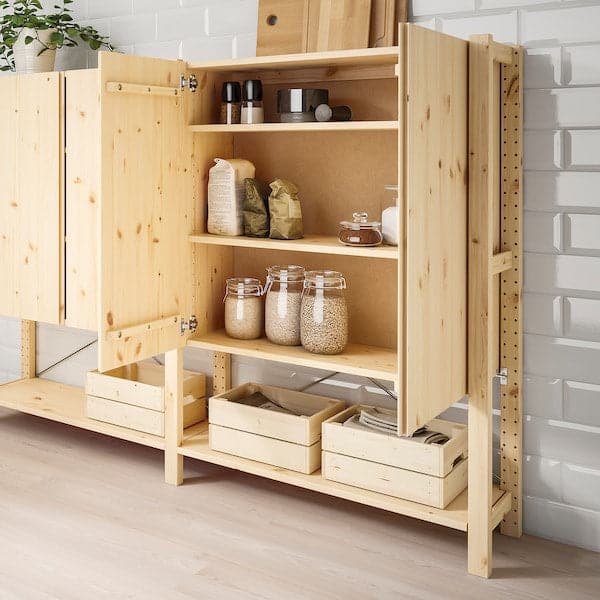 Ikea IVAR - 2 sections/shelves/cabinet, pine, 174x30x124 cm