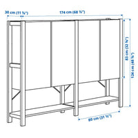 IVAR - 2 sections/floors/mobile, pine, , 174x30x124 cm - best price from Maltashopper.com 39403821