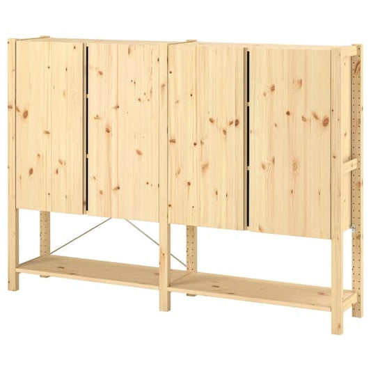 Ikea IVAR - 2 sections/shelves/cabinet, pine, 174x30x124 cm