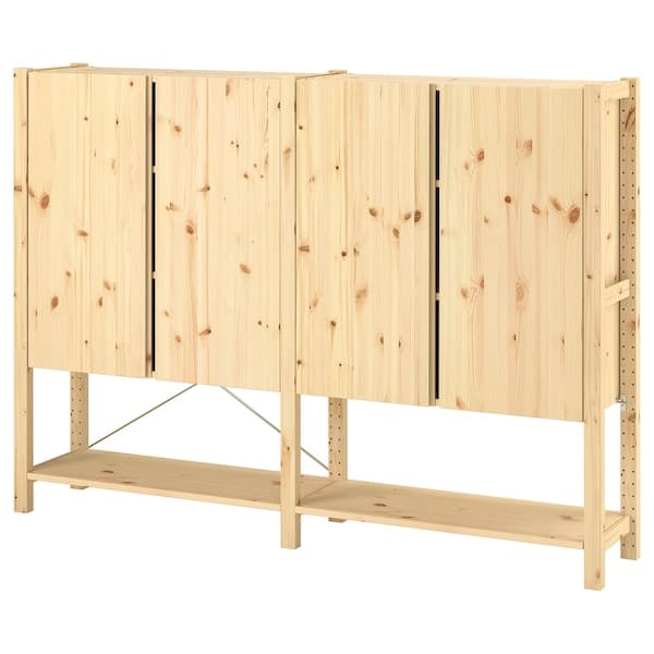 IVAR - 2 sections/shelves/cabinet, pine, 174x30x124 cm