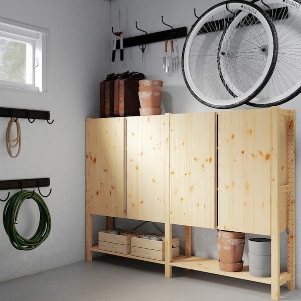 Ikea IVAR - 2 sections/shelves/cabinet, pine, 174x30x124 cm