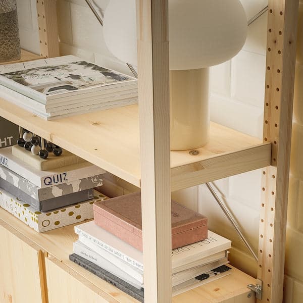 Ikea IVAR - 2 sections/shelves/cabinet, pine, 174x30x179 cm