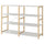 IVAR - IVAR 2 sections/shelves, pine/metal white, 175x50x124 cm