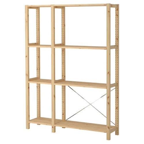 IVAR - 2 sections/shelves, pine, 134x30x179 cm