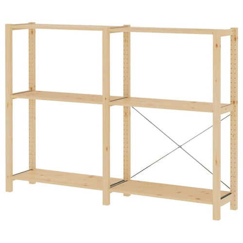 IVAR - 2 sections/shelves, pine, 174x30x124 cm