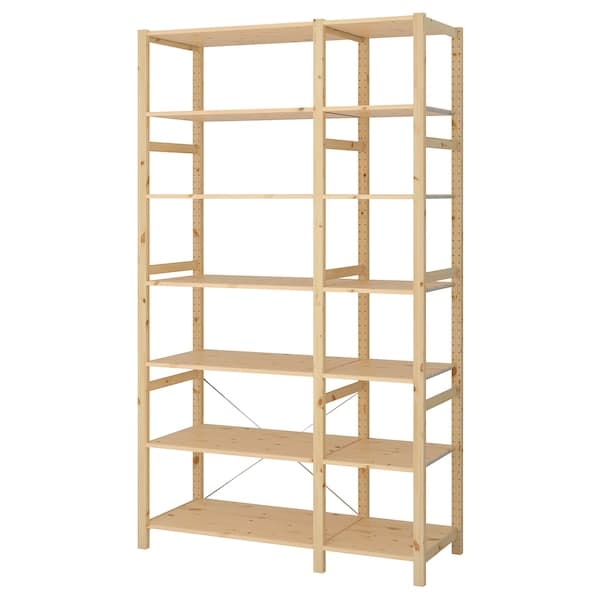 Ikea IVAR - 2 sections/shelves, pine, 134x50x226 cm
