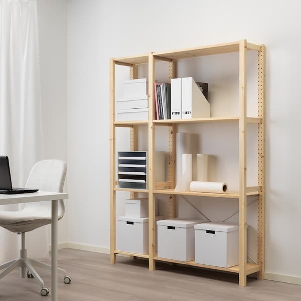 Ikea IVAR - 2 sections/shelves, pine, 134x30x179 cm