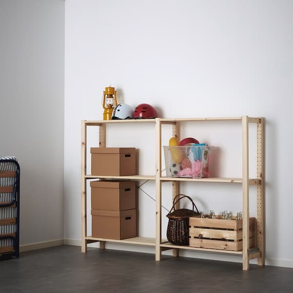 Ikea IVAR - 2 sections/shelves, pine, 174x30x124 cm