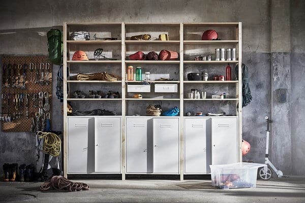 IVAR - 3 sections/cabinet/shelves, pine/white, 259x30x226 cm - best price from Maltashopper.com 69403829