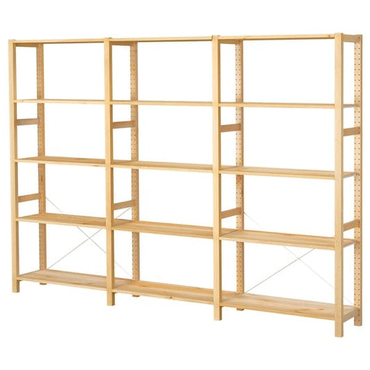 Ikea IVAR - 3 sections/shelves, pine, 259x30x179 cm