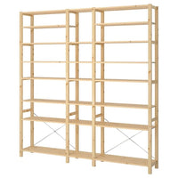 IVAR - 3 sections/shelves, pine, 219x30x226 cm - best price from Maltashopper.com 89403946
