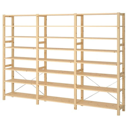 Ikea IVAR - 3 sections/shelves, pine, 259x30x179 cm