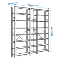 IVAR - 3 sections/shelves, pine, 219x30x226 cm - best price from Maltashopper.com 89403946