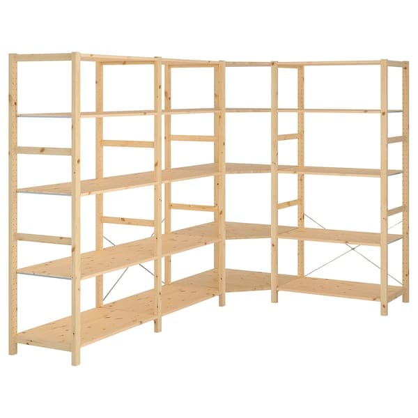 IVAR - 4 sections/corner, pine, , 249/164x50x179 cm - best price from Maltashopper.com 19407066