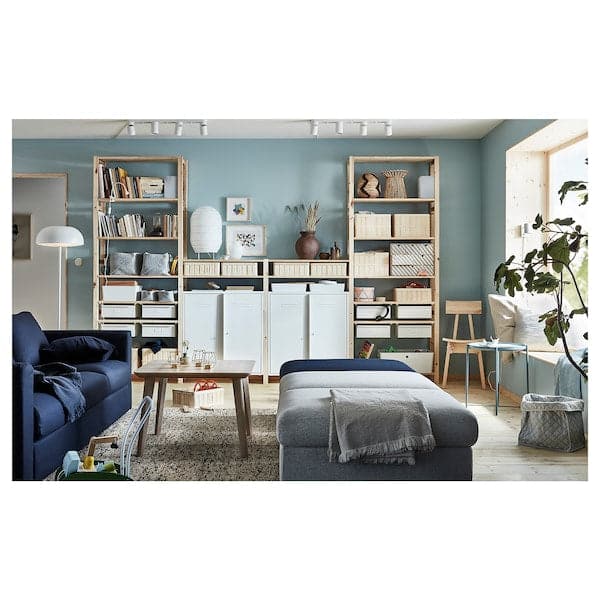 Ikea IVAR - 4 sections/floors/mobile, pine/white, , 344x30x226 cm