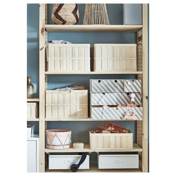 Ikea IVAR - 4 sections/floors/mobile, pine/white, , 344x30x226 cm