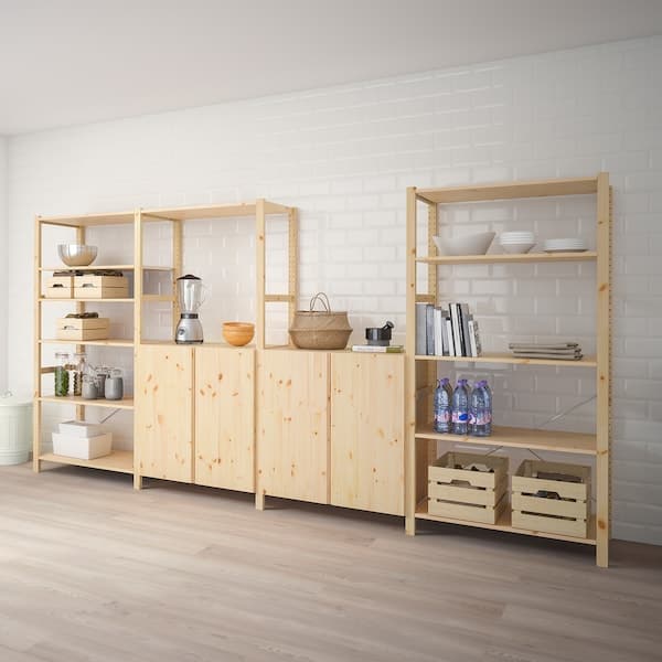 Ikea IVAR - 4 sections/shelves, pine, 344x50x179 cm