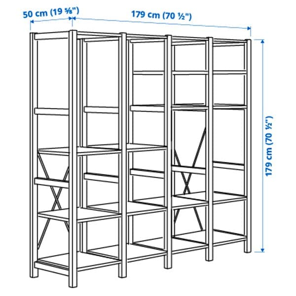 IVAR - 4 sections/floors, pine, , 179x50x179 cm - best price from Maltashopper.com 99407067