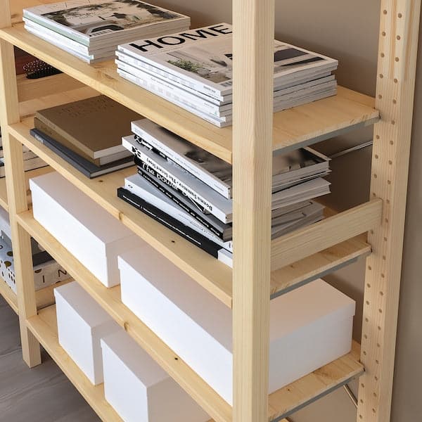 Ikea IVAR - 4 sections/shelves, pine, 344x30x226 cm