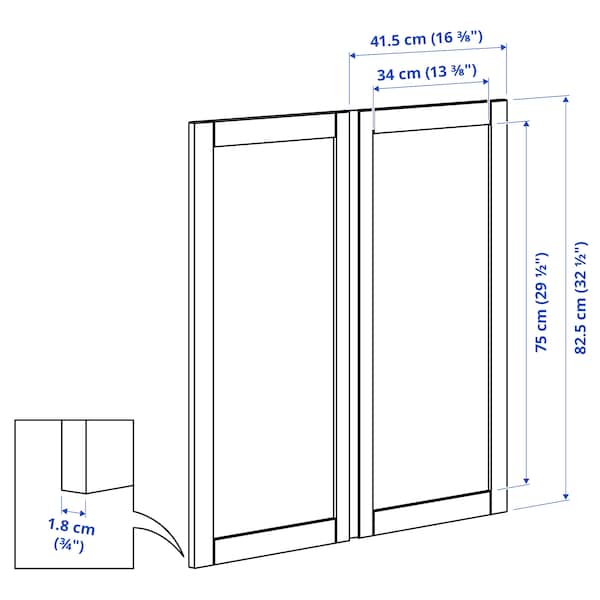 Ikea IVAR - Door, dark grey/felt, 42x83 cm