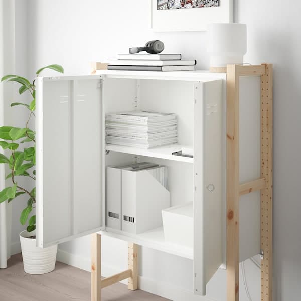 IVAR - Cabinet with doors, white, 80x83 cm - Premium Living Room Furniture Sets from Ikea - Just €128.99! Shop now at Maltashopper.com