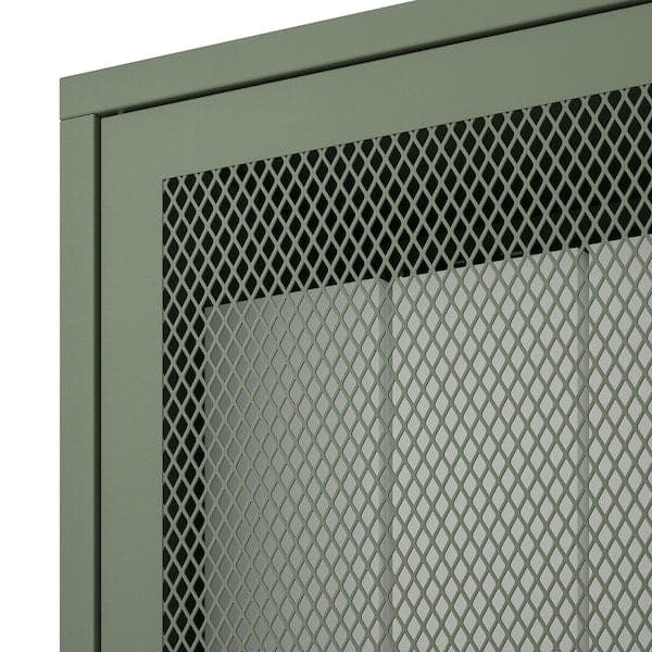 Ikea IVAR - Cabinet with doors, grey-green mesh, 80x83 cm