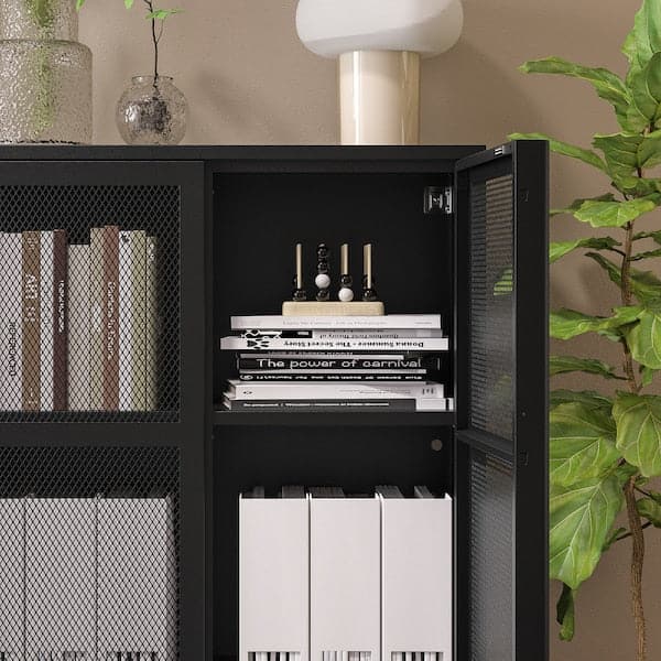 Ikea IVAR - Cabinet with doors, black mesh, 80x83 cm