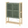 IVAR - IVAR Cabinet with doors, pine/grey-green mesh, 89x30x124 cm