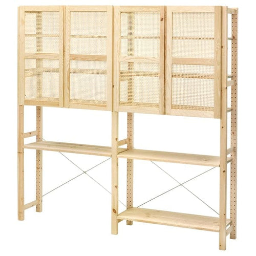 IVAR - Storage combination with doors, pine, 174x30x179 cm