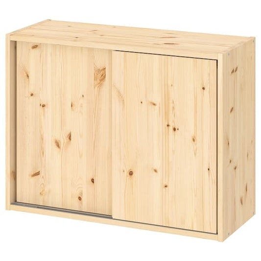Ikea IVAR - Cabinet with sliding doors, pine, 80x30x60 cm