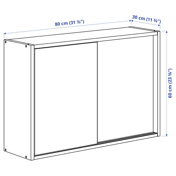 Ikea IVAR - Cabinet with sliding doors, pine, 80x30x60 cm