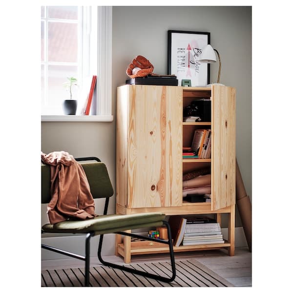 IVAR - Cabinet with sliding doors, pine, 80x30x60 cm - best price from Maltashopper.com 00494394