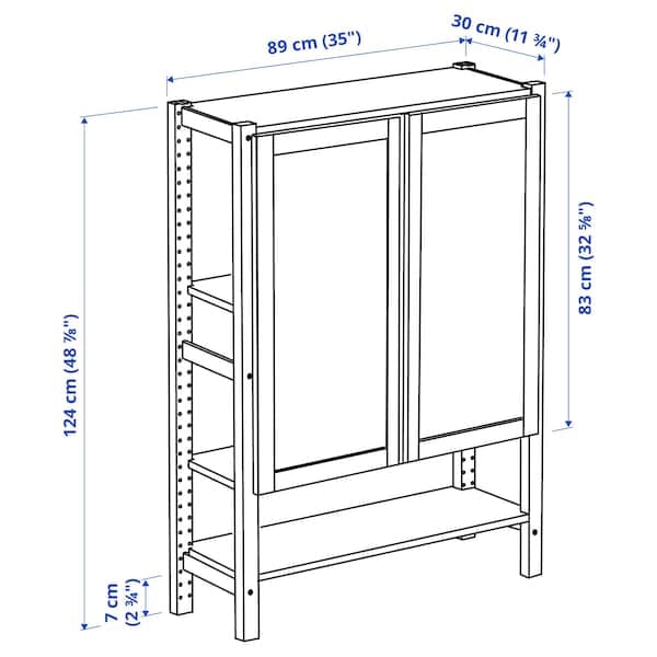 IVAR - Shelf with doors, pine/felt, , - best price from Maltashopper.com 09507858