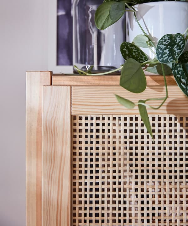 Ikea IVAR - Shelving unit with doors, pine, 89x30x124 cm