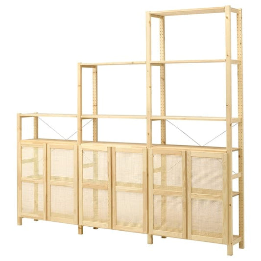 IVAR - Shelf with doors, pine, , 259x30x226 cm - best price from Maltashopper.com 59403472