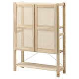 IVAR shelving unit with doors, pine, 89x30x124 cm