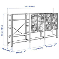 IVAR - Shelf with doors, pine, , 259x30x124 cm - best price from Maltashopper.com 79403471