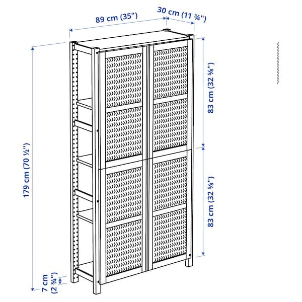 IVAR - Shelf with doors, pine, , 89x30x179 cm - best price from Maltashopper.com 89403461