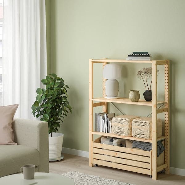 IVAR - Shelf with storage, pine, , - best price from Maltashopper.com 09404582